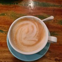 Oat milk decaf chai latte at The Little Fox Coffee & Bookshop in Whitby