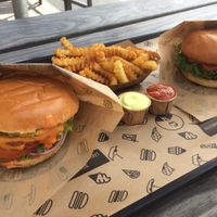 Burgers and french fries at VINCENT - Hauptbahnhof Hamburg in Hamburg