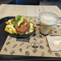 fish & chips, caramel milkshake at VINCENT - Hauptbahnhof Hamburg in Hamburg