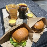 Couple of the ‘beef’ patty options. Stunning.   at VINCENT - Hauptbahnhof Hamburg in Hamburg