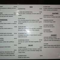 Vegan menu at Bombay Kitchen Cairns in Cairns