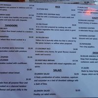 Vegan menu at Bombay Kitchen Cairns in Cairns
