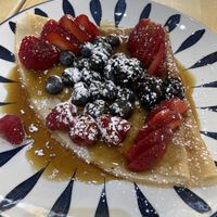 Mixed berry crepe sup vegan batter, no Nutella   at Village Creperie in New York City
