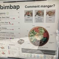 Menu  at Bibibowl in Lausanne