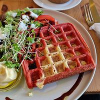 Rote Beete Waffel at Glückskind in Rostock