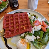 Rote Beete Waffel at Glückskind in Rostock