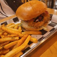 burgers and fries at KURA in Warsaw