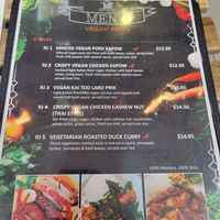 Vegan menu! at Kao Sarn Thai in Falls Church
