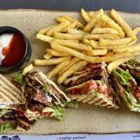 vegan club sandwich   at Giorgos in Rhodes