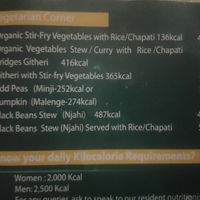 Menu at Bridges Organic Health Restaurant - Kaunda Str. in Nairobi