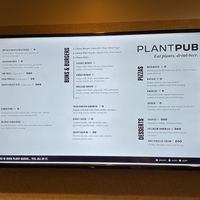 Opening day food menu at PlantPub in Cambridge