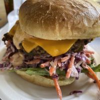 Kimchi burger  at PlantPub in Cambridge