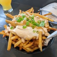 Cheeze fries at PlantPub in Cambridge