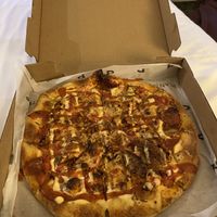 barbecue pizza  at PlantPub in Cambridge
