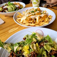 Taco bowls and Chili Fries! at PlantPub in Cambridge