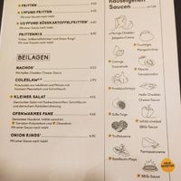 Side dishes (vegan options marked yellow) at Peter Pane in Cologne