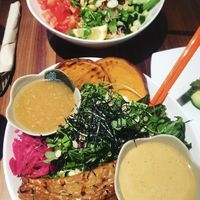 Can’t remember the name but it was a tempeh vegan bowl with a ginger sesame type dressing 🫶🏽🌱  at freshii - 220 Yonge St in Toronto
