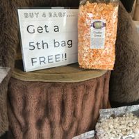 Sweet deal if buy 4 bags at Coastal Maine Popcorn in Boothbay Harbor