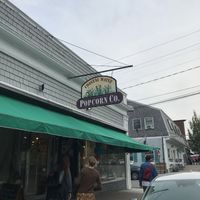 Outside  at Coastal Maine Popcorn in Boothbay Harbor