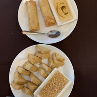 Fried tofu in peanut sauce + spring rolls  at Asiana Thai & Sushi in Crestview Hills