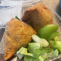 Vegan samosas  at Himalayan Bistro in Boston