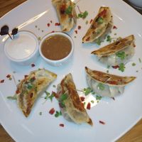 Japanese geosa dumplings. at Good Food Bowl in Moscow