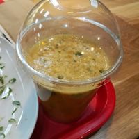 Tangerine-carrot smoothie at Good Food Bowl in Moscow