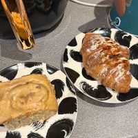 Dirty chai bun, creme brûlée croissant   at Babyfaced Baker in Edinburgh
