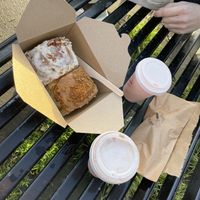 Biscoff cinnamon bun and maple pecan cinnamon bun  at Babyfaced Baker in Edinburgh