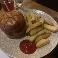 Vegan ‘buttermilk’ burger - BBQ sauce  at The White Horse Inn in Neatishead