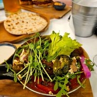 Vegan shakshouka at Hamsa in Krakow