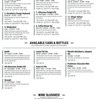 Drink menu - as of 9/2021 at Breaker Brewing Company in Wilkes-barre