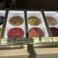 8 vegan flavors (more than half of the menu! Placed separately and marked with green label)  at ViceCream in Bucharest