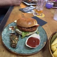 Vegan burger  at Bierfabriek in Amsterdam