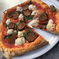 Vegan pepperoni pizza   at Chicago Trattoria in Brussels