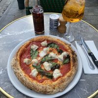 Vegan pizza rossa  at Chicago Trattoria in Brussels