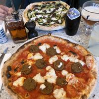vegan pepperoni pizza   at Chicago Trattoria in Brussels