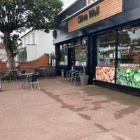 Nice little outdoor seating area for a coffee or a smoothie 🙌 at Olive Well in Romford
