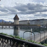 beautiful view of lucerne while eating  at Zunfthaus zu Pfistern in Luzern