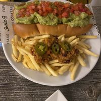 Vegan Hot Dog with vegan chili fries   at Suzie Q in Gzira