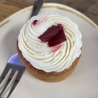 Raspberry and white chocolate cake  at Vegie Tribe in Melbourne
