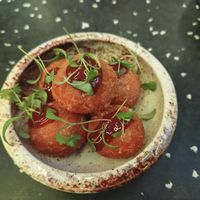 Mushroom croquettes at Analogue Initiative in Central Singapore