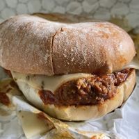 Burgers and beyond sausages   at The Hearty Herbivore in Komoka