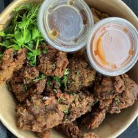 Chick’n and waffles  at SAUG.E cuisine végane in Sherbrooke