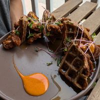 Gaufre poulet frit at SAUG.E cuisine végane in Sherbrooke