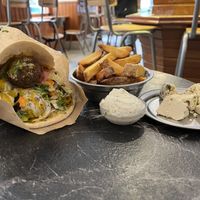 Falafel, fires, and halvah  at Falafeleria - Lavapiés in Madrid