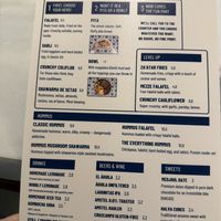 English menu   at Falafeleria - Lavapiés in Madrid