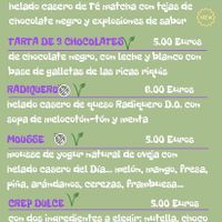 Dessert menu  at Pizzeria La Pizze in Canfranc