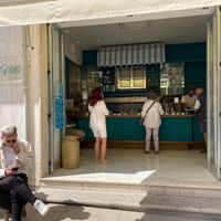 Some limited seating available - it's mainly a walk-in, walk-out ice cream shop. at Gelateria Villi in Olbia
