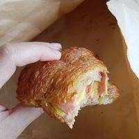 Sorry for mid bite photo, couldn't resist. at Maison des Lys Pâtisserie in Auckland